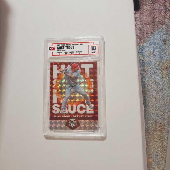 Mike Trout Panini Mosaic Hot Sauce Insert Graded 10 Gem Mint CG LA Angels 💎 - Picture 2 of 3